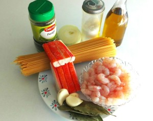 Espaguetis con gambas - Ingredientes